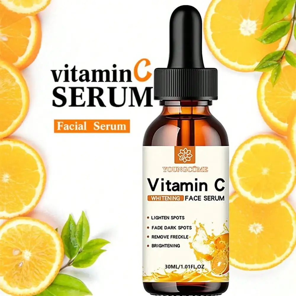 L'essence du visage à la vitamine C contient de l'acide hyaluronique, dissolvant de taches foncées, réparation hydratante, Anti-âge, soins de la peau du visage, 30ml