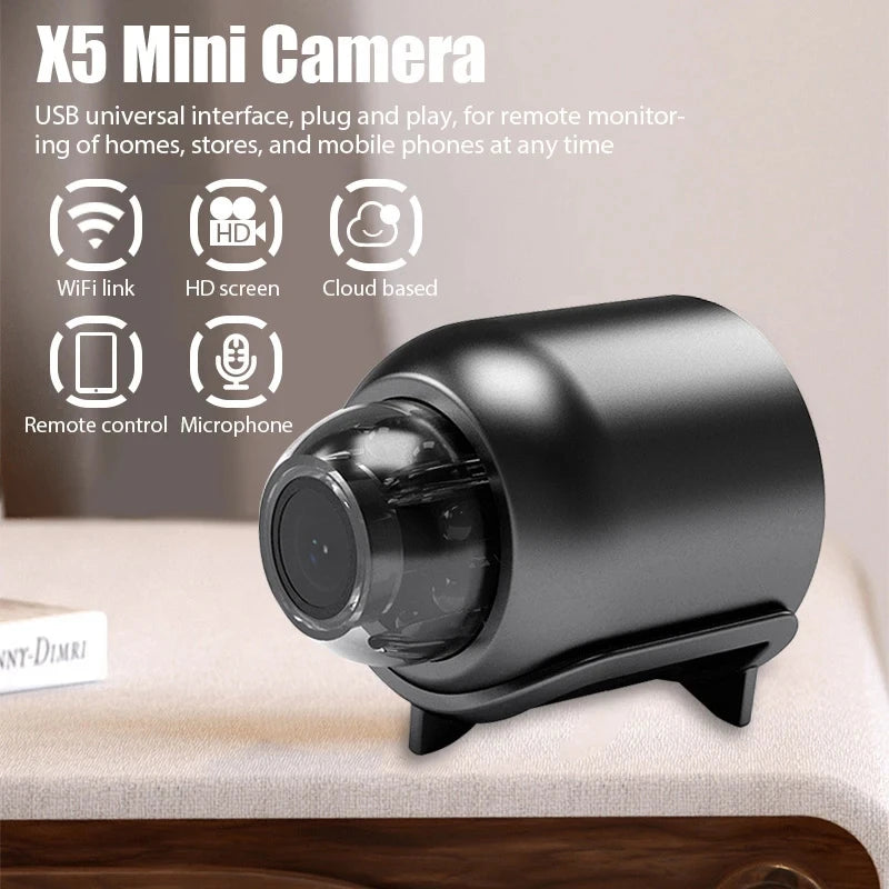 1080P HD Mini caméra WiFi sans fil HD Vision nocturne caméra maison X5 caméra à distance enfants surveillance de sécurité des animaux domestiques