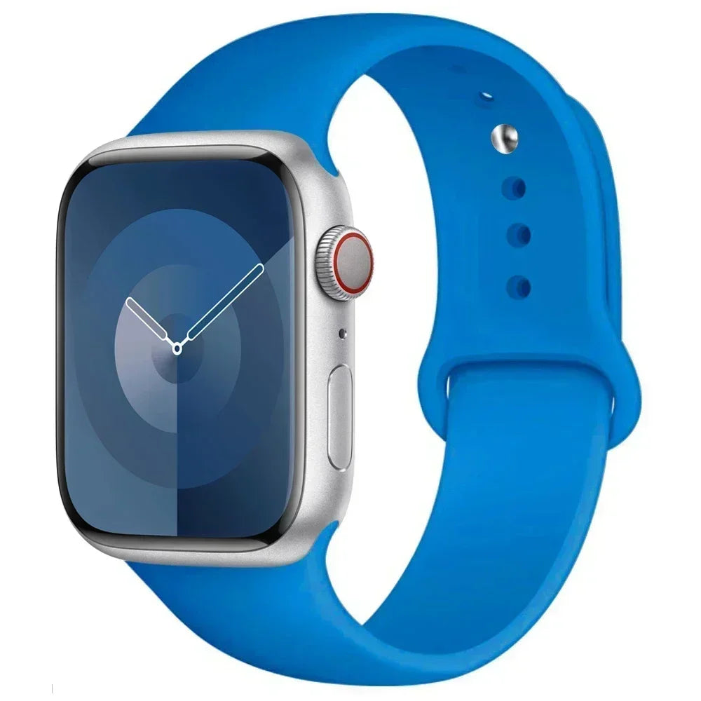 Bracelet en Silicone pour Apple Watch, 44mm 45mm 40mm 41mm 42-46mm, bracelet de sport iwatch série 8 7 6 5 4 9 10 11 SE-Ultra 2/3 49mm
