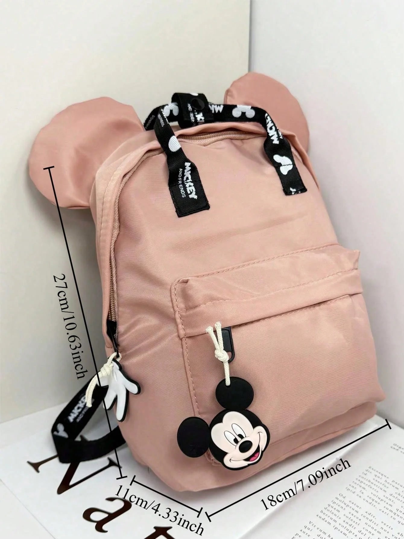 Sac à dos dessin animé Disney Mickey Mouse, sac d'école en toile Minnie pour femmes, sac à dos de grande capacité à la mode
