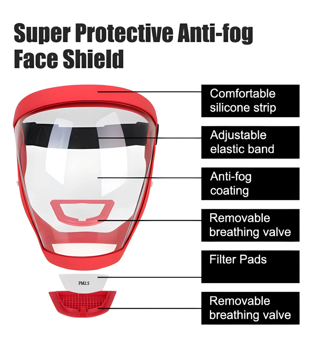 Masque de protection intégrale pour le visage, écran de protection faciale transparent, accessoires et gadgets de cuisine
