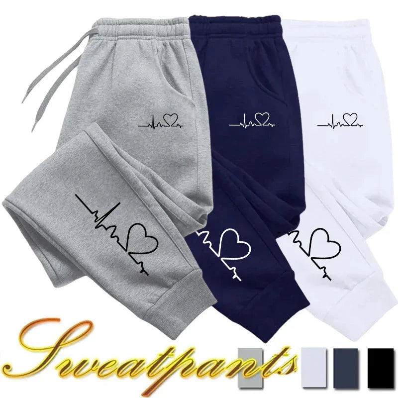 Pantalon de survêtement femme en promotion, pantalon décontracté du quotidien, pantalon de sport de haute qualité, imprimé cœur, pantalon de jogging