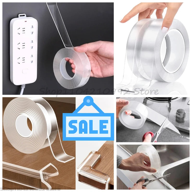 SEAMETAL – ruban adhésif Double face Super résistant, lavable, réutilisable, Transparent, sans Trace, autocollant pour voiture, maison, bureau