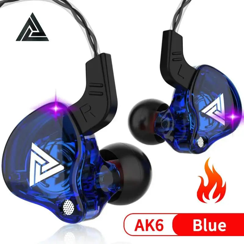 Nouveau casque sport avec microphone, écouteurs filaires 3,5 mm QKZ AK6, écouteurs intra-auriculaires stéréo pour iPhone, casque de course avec micro intégré