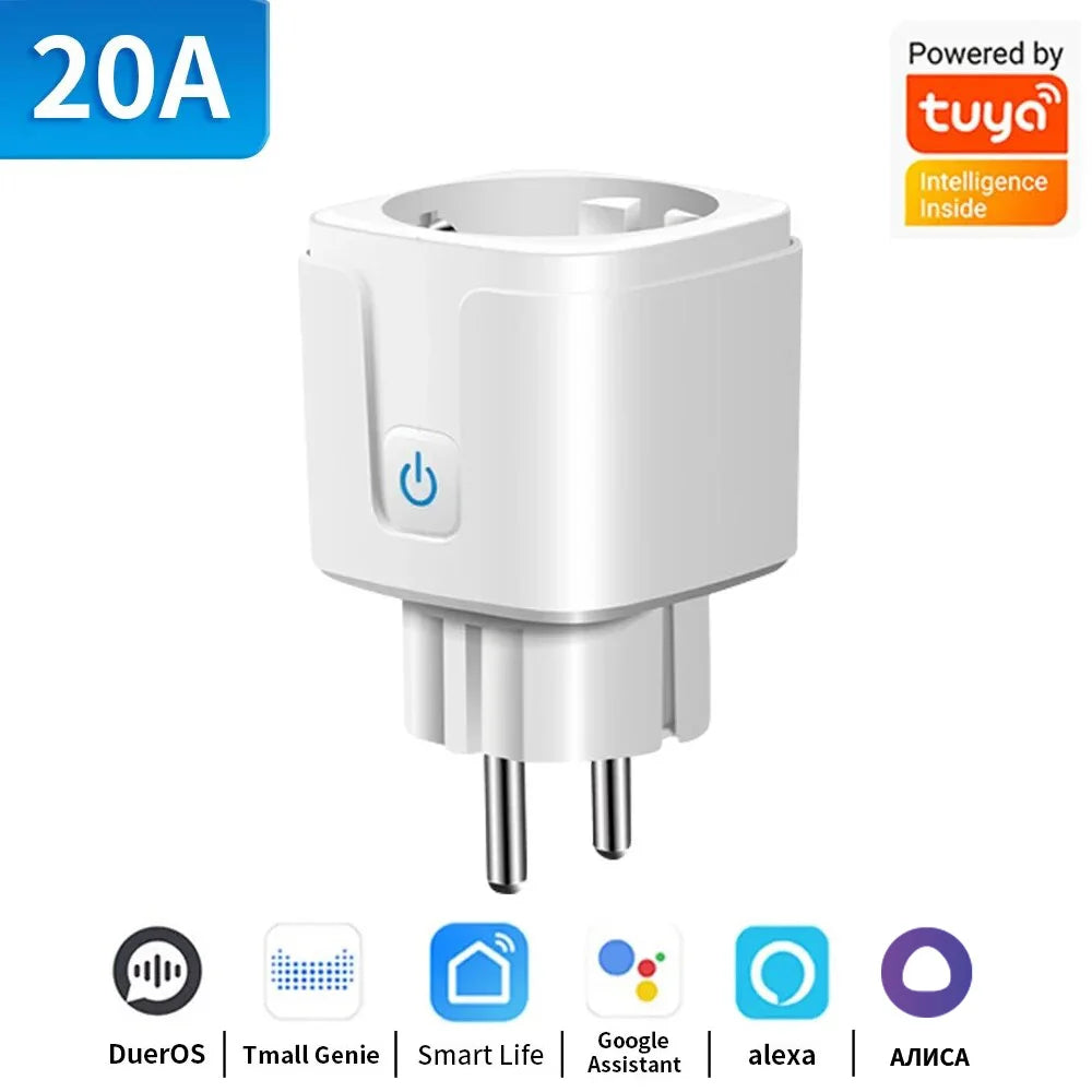 Prise TNCE Tuya EU Zigbee3.0 ou WIFI 16/20A, prise intelligente avec synchronisation du moniteur de puissance, commande vocale fonctionne avec Alexa Alice