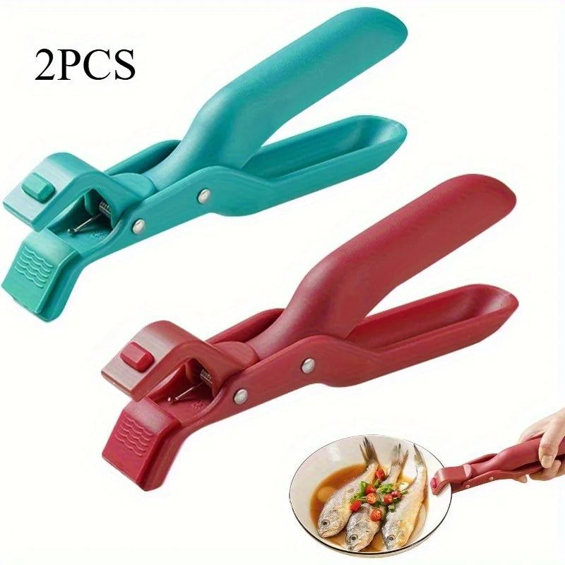 Pince à bol anti-brûlure pour usage domestique, support de plaque en silicone antidérapant, pince à bol, pince à vaisselle, plaque de cuisson de cuisine et pince à vapeur