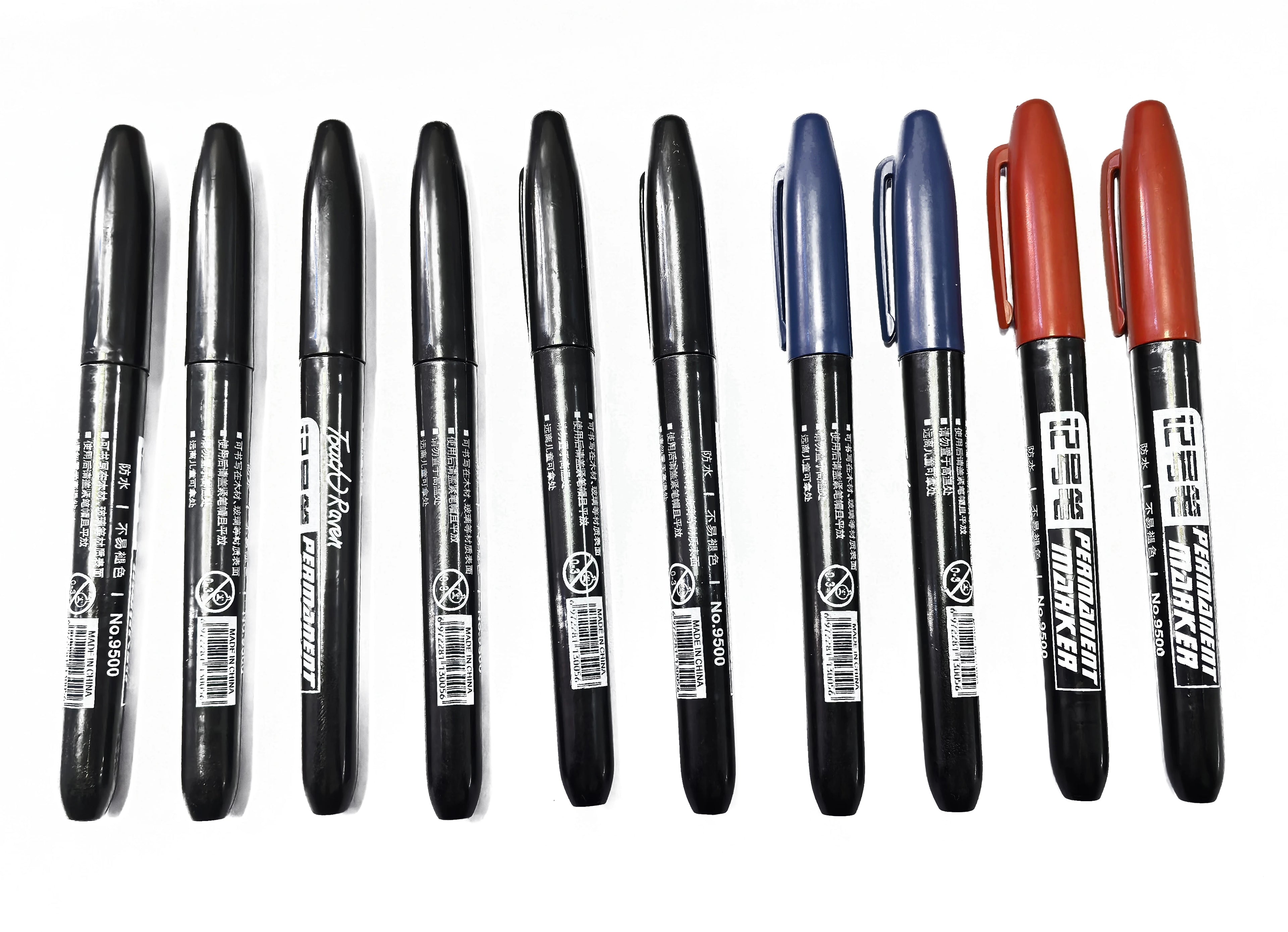Stylo marqueur Permanent pour dessin Manga, 6 pièces, noir, bleu, rouge, encre étanche, stylos pour croquis, papeterie fournitures scolaires d'art