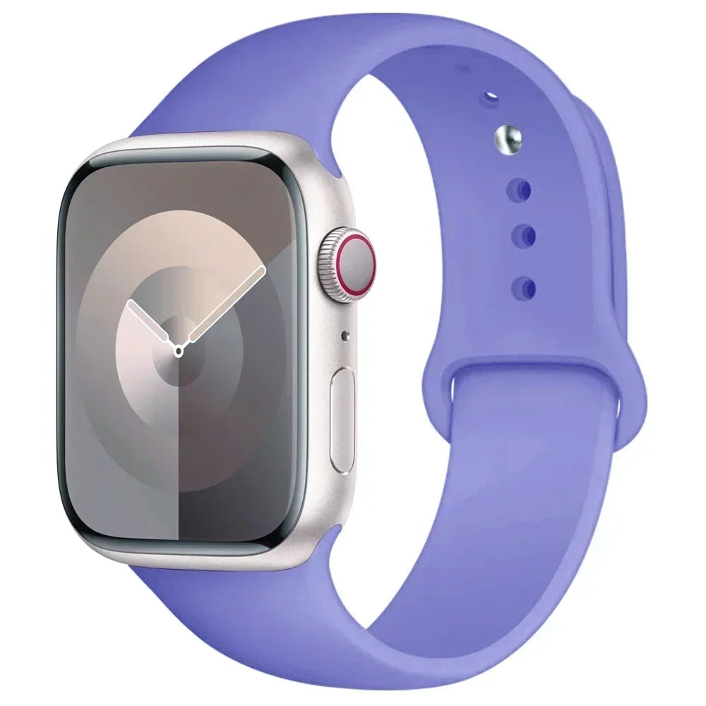 Bracelet en Silicone pour Apple Watch, 44mm 45mm 40mm 41mm 42-46mm, bracelet de sport iwatch série 8 7 6 5 4 9 10 11 SE-Ultra 2/3 49mm