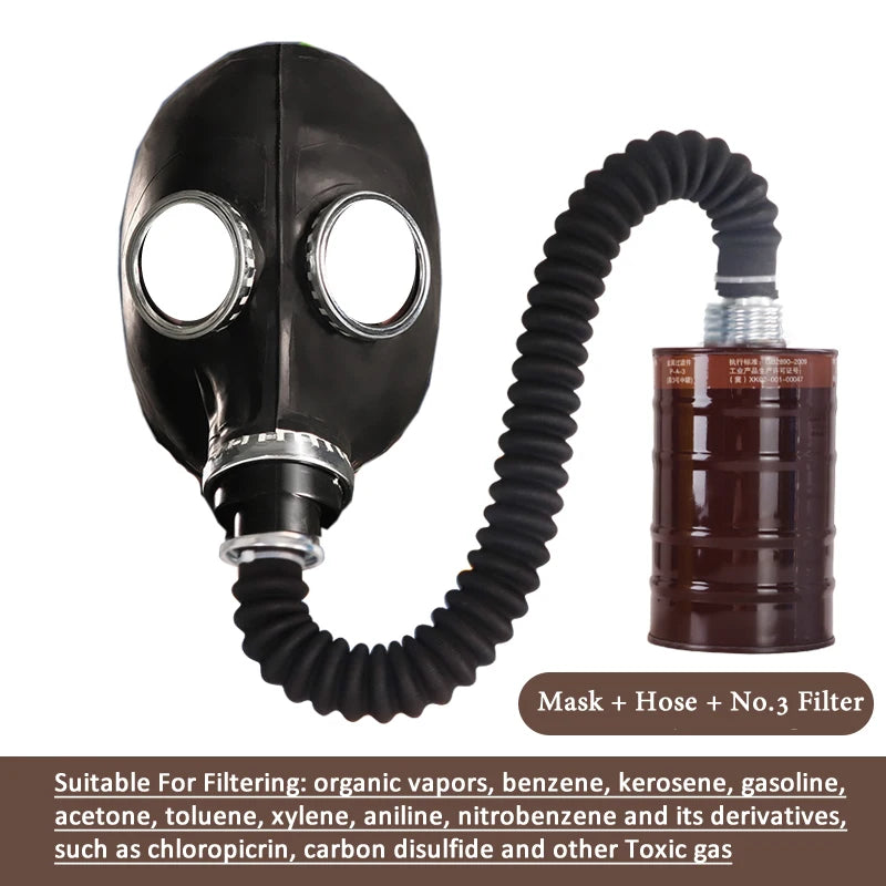Masque complet à gaz noir polyvalent, nouveau Type 64, respirateur, peinture, Spray, Pesticide, masque en caoutchouc naturel, masque de prévention chimique