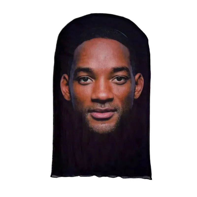 Masque Kanye imprimé en 3D pour cosplay, masque intégral en maille extensible pour hommes et femmes, déguisement de rôle, cagoule tendance pour Halloween