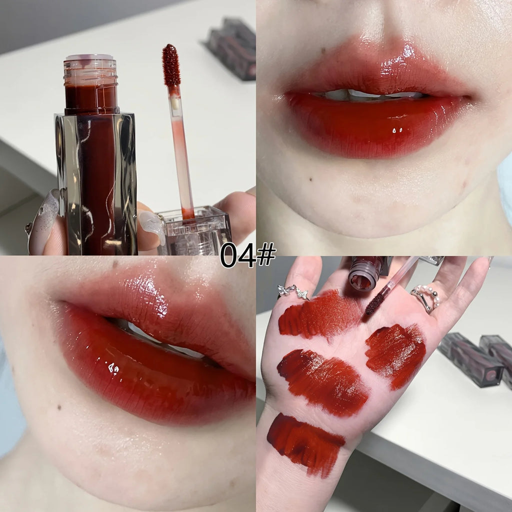 Gloss à lèvres effet miroir Ours Adorable - Rouge à lèvres liquide longue tenue, hydratant et sans transfert, à la texture aqueuse - Brillance luxueuse