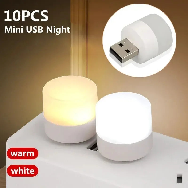 1/10Pcs Mini USB Veilleuse Blanc Chaud Protection Des Yeux Livre Lampe de Lecture Prise USB Ordinateur Mobile Alimentation LED Lampe De Nuit