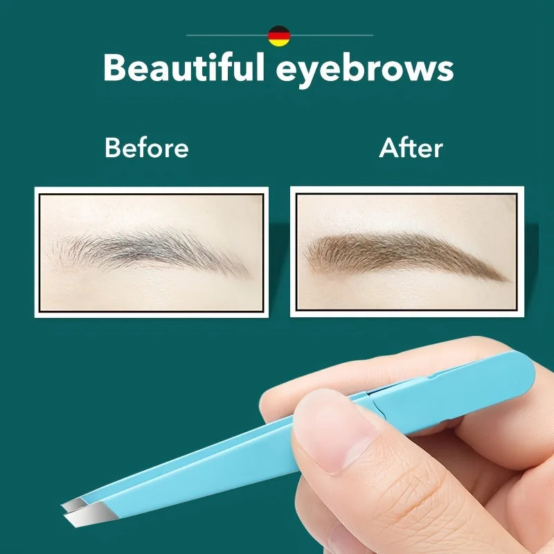 Pince à sourcils colorée, beauté des cheveux, extracteur de poils fins, en acier inoxydable, pinces à sourcils inclinées, outils de maquillage