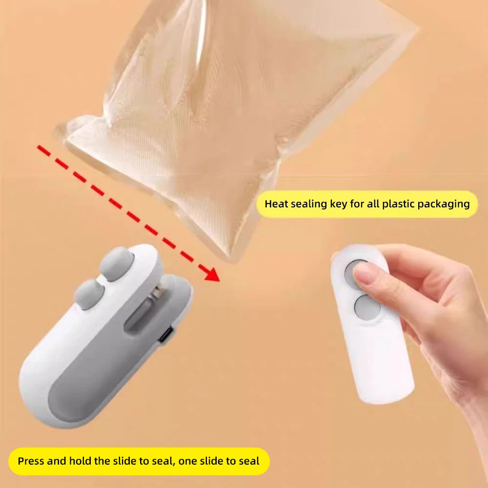 Mini Machine à sceller les sacs thermiques portables, scelleuse d'emballage alimentaire en plastique, scelleuse de sacs à clipser, scelleuse d'emballage alimentaire Portable