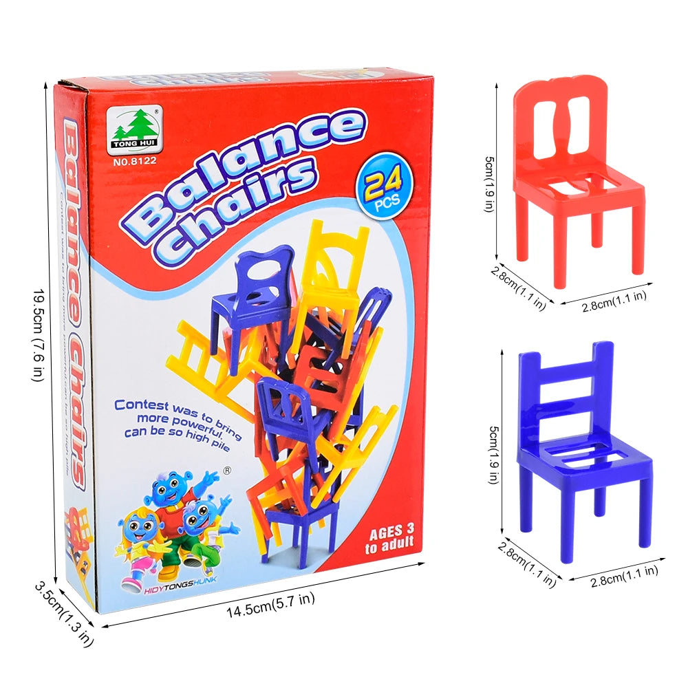 Chaise pliante pour enfants, jeu d'équilibre, jeu de bureau amusant, chaise d'équilibre pour adultes et enfants, jeu d'empilage, jouet interactif, cadeau
