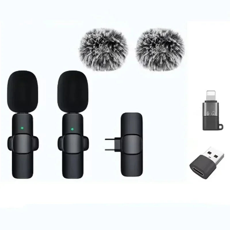 Wireless Lavalier Microphone Mini USB-C Noise Reduction for iPhone Android Live Streaming Interviews Portable Handheld Mic