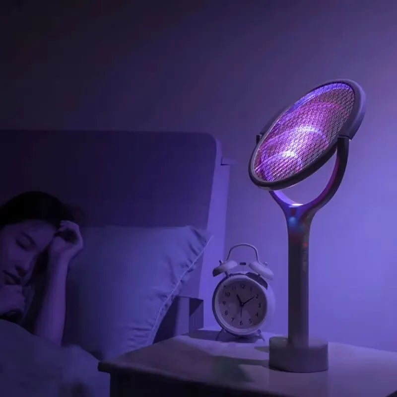 Raquette de charge rapide 5 en 1, tue les insectes volants, lampe isolée de sécurité, alimentée par batterie, tapette électrique anti-moustiques réglable en ABS