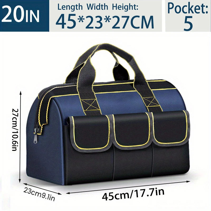 Sac à outils multifonctionnel grande capacité en toile Oxford imperméable et résistante à l'usure, idéal pour la réparation et le rangement d'outils