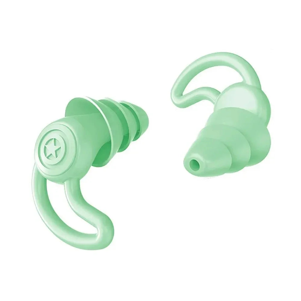 Bouchons d'oreilles en silicone HUAK à 3 couches pour travail et natation – Protection contre le bruit en usine, étanches pour piscines, confortables toute la journée