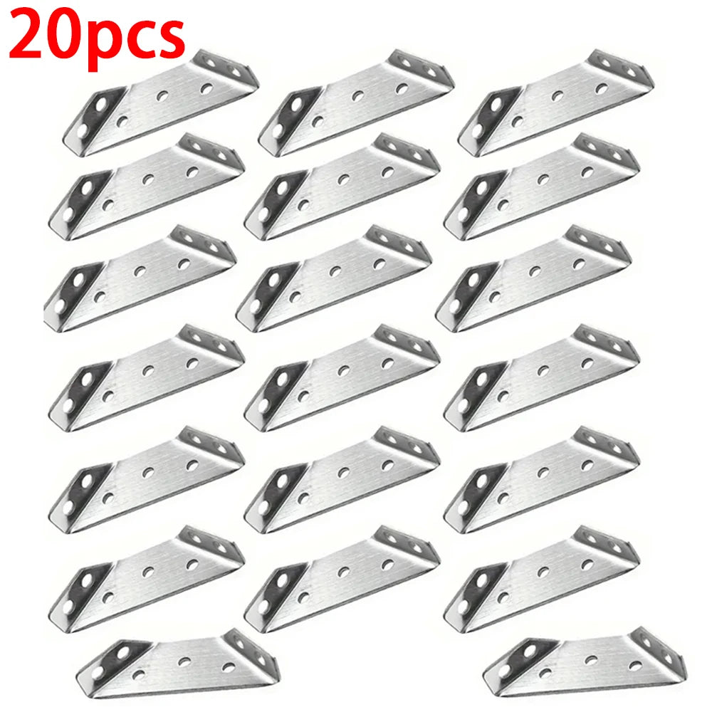 10/20/40/50pcs Code d'angle en acier inoxydable épaissi 90 degrés connecteurs de meubles à support fixe à Angle droit