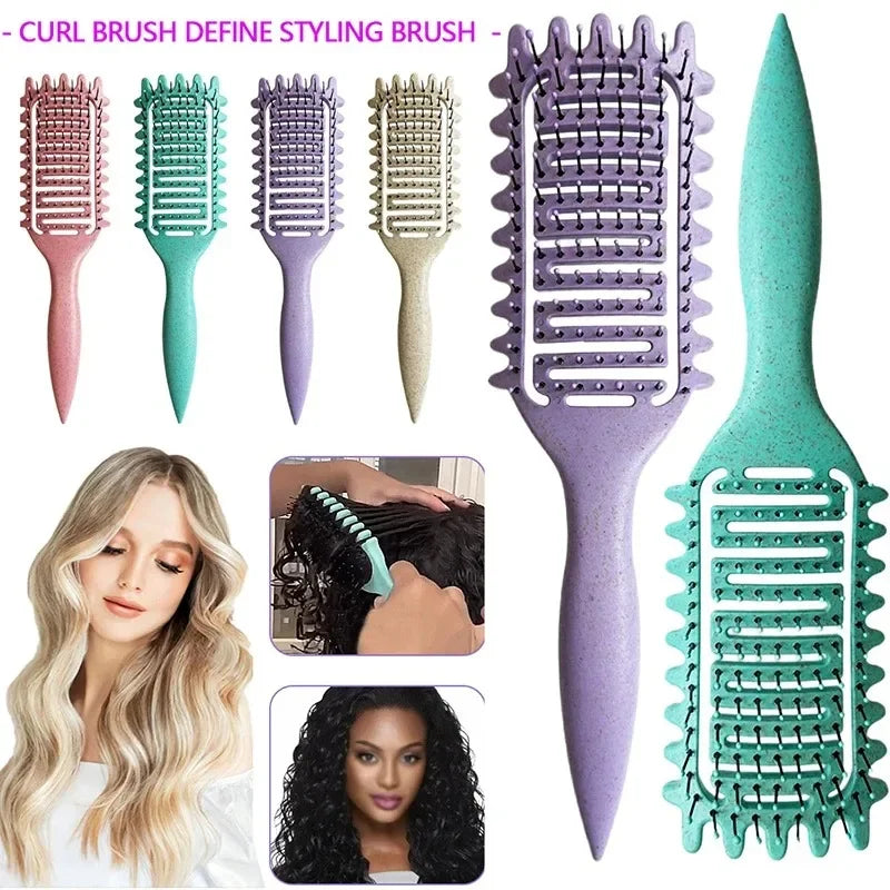 Brosse à cheveux démêlante ajourée pour définir les boucles, peigne pour cheveux emmêlés et bouclés, façonnant les boucles, outils de coiffure