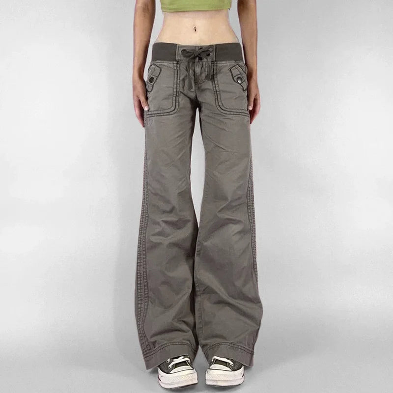 Jean taille basse pour femme, vêtement des années 2000, coupe botte, décontracté, rayé noir, pantalon en Denim, Streetwear, pantalon évasé, P77-DD25