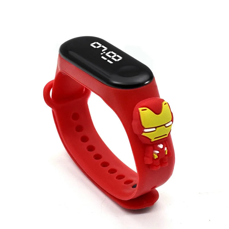 Montre enfant Marvel à motif dessin animé, montre électronique numérique à affichage LED, étanche, cadeau idéal pour les fêtes