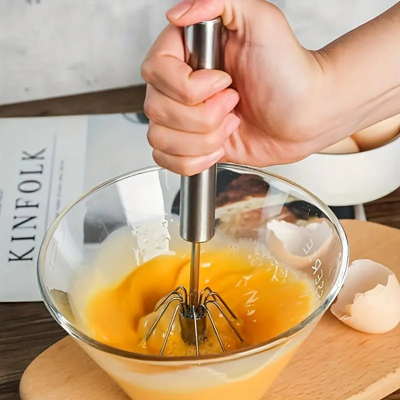 Batteur à œufs en acier inoxydable, mélangeur semi-automatique Durable pour mélanger la crème aux œufs sans effort, remuer et battre pour la cuisson en cuisine