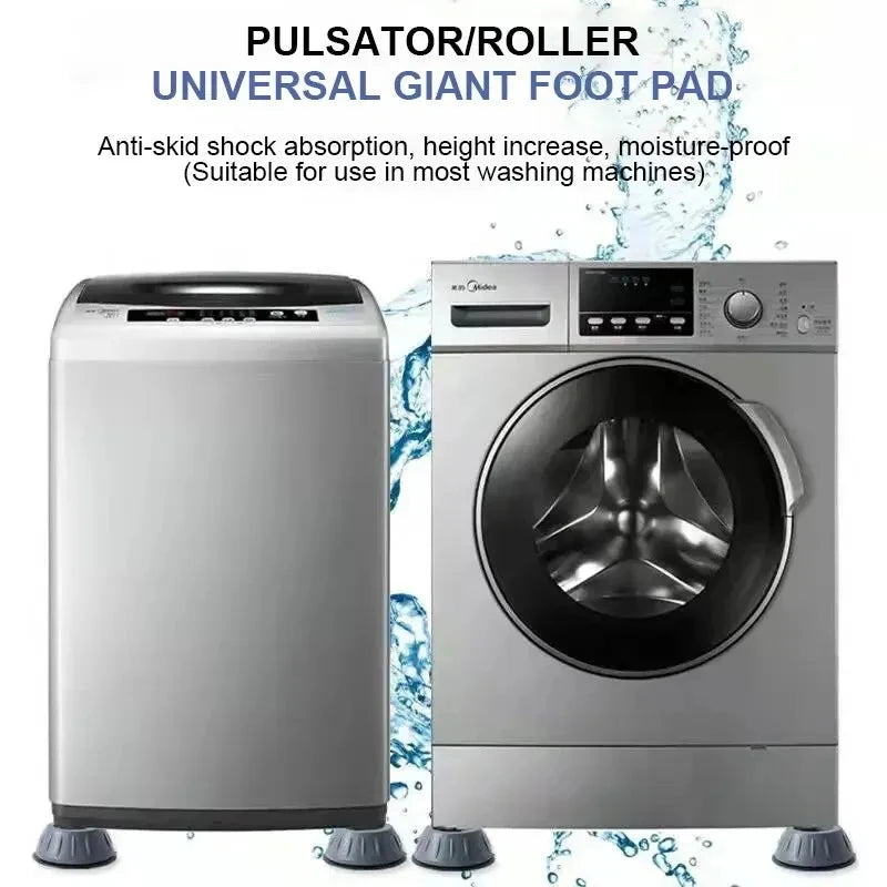 Lot de 4 patins anti-vibrations en caoutchouc antidérapants et silencieux pour pieds de meubles, compatibles avec tous les appareils électroménagers (lave-linge, réfrigérateur, etc.)