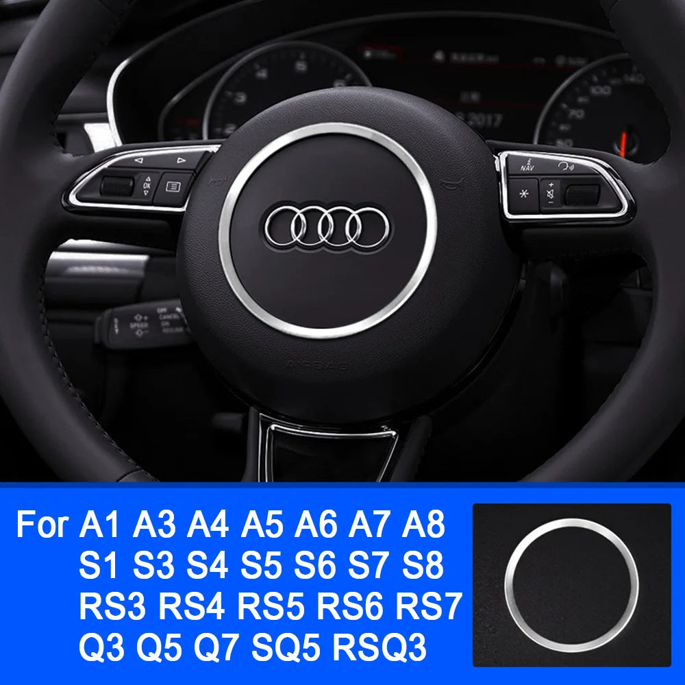 Autocollant de décoration de volant de voiture, pour Audi A1 A3 A4 A5 A6 A7A8 Q3 Q5 Q7 SQ5 S1 S3 S4 S5 S6 S7 S8 RS3 RS5 RS6