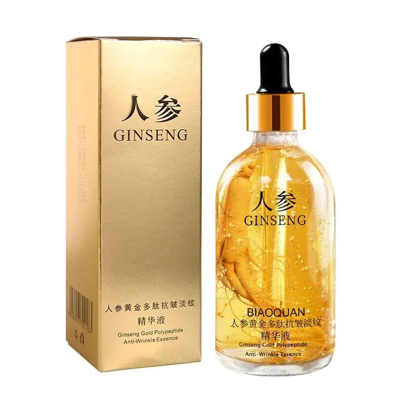 Sérum visage anti-âge 100 ml à l'acide hyaluronique, à l'or 24 carats et à la nicotinamide : sérum liftant au collagène, soin éclaircissant et anti-âge