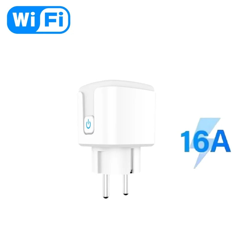 Tuya WiFi Smart Socket EU Plug 20A With Power Monitor Timing Function Smart Life Voice Control Works With Alexa Google Home ﻿