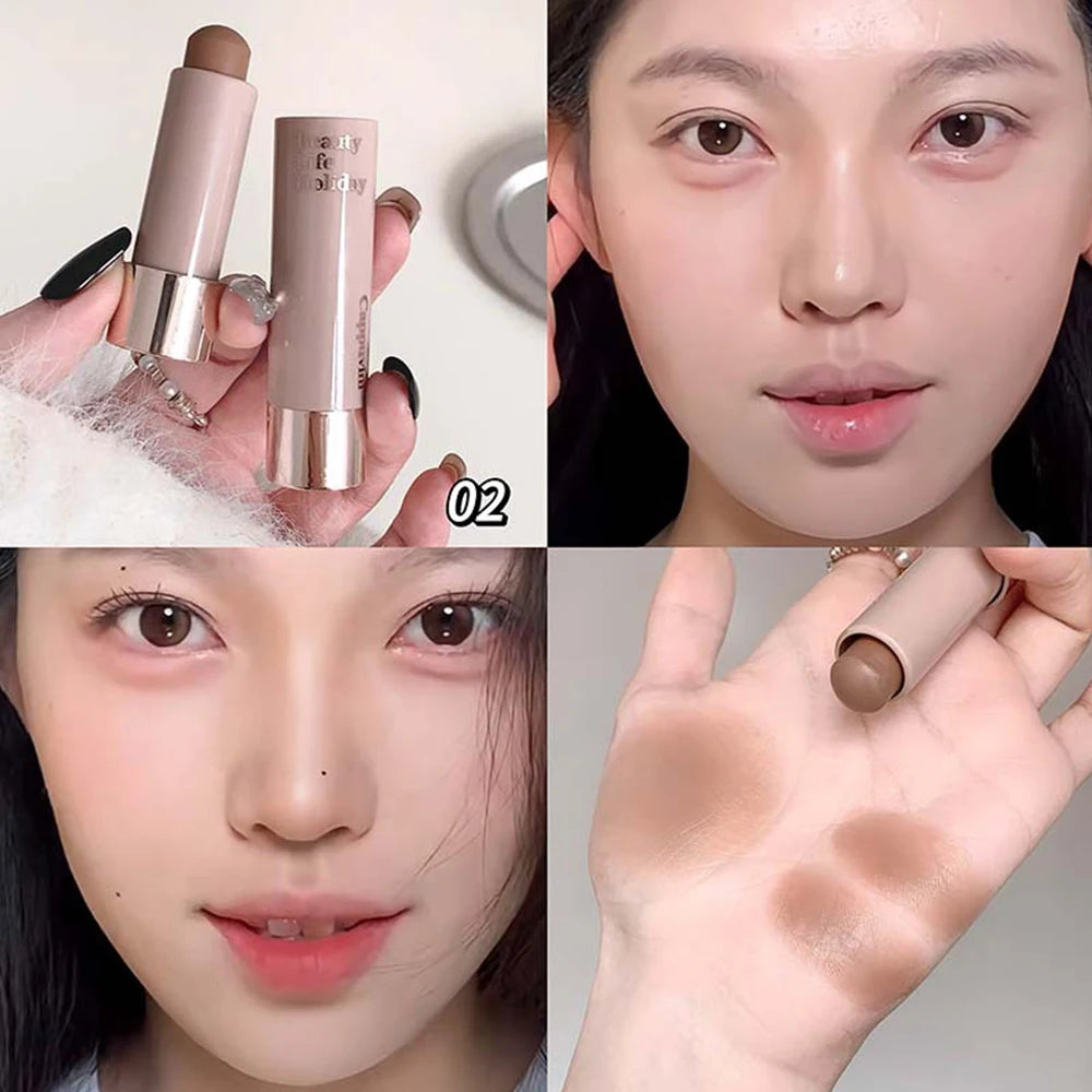 Cappuvini Stick Contour Soyeux Hydratant 3D, Teinte Naturelle Mate Unique, Idéal pour le maquillage du nez et du contouring
