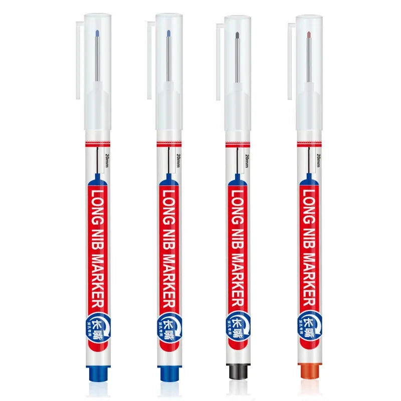 Marqueurs à tête de pointe longue pour stylo perforateur en métal, étanche, salle de bains, décoration du bois, multi-usages, 4 pièces/ensemble 20mm