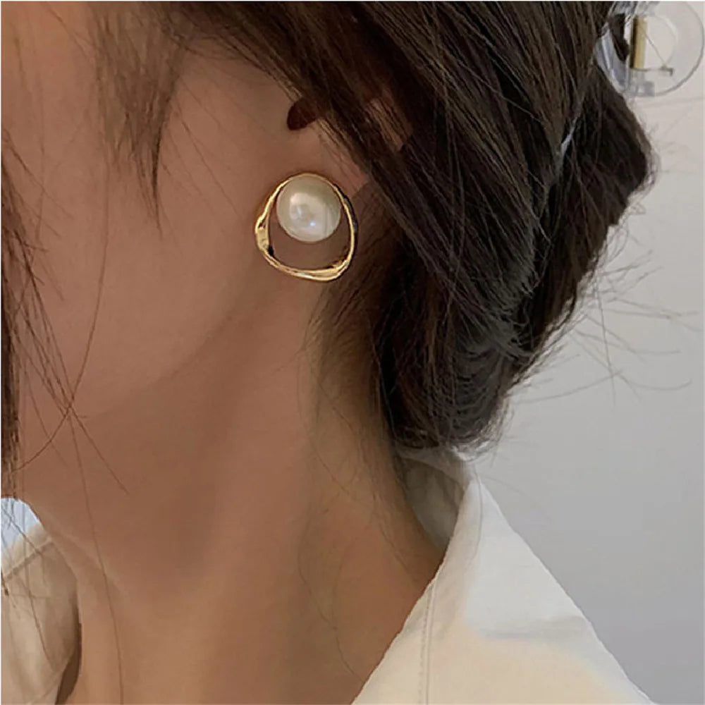 Boucles d'oreilles coréennes en cristal brillant avec strass et perles pour femmes et filles, bijoux faits à la main, Micro pavé de fleurs et de cœur