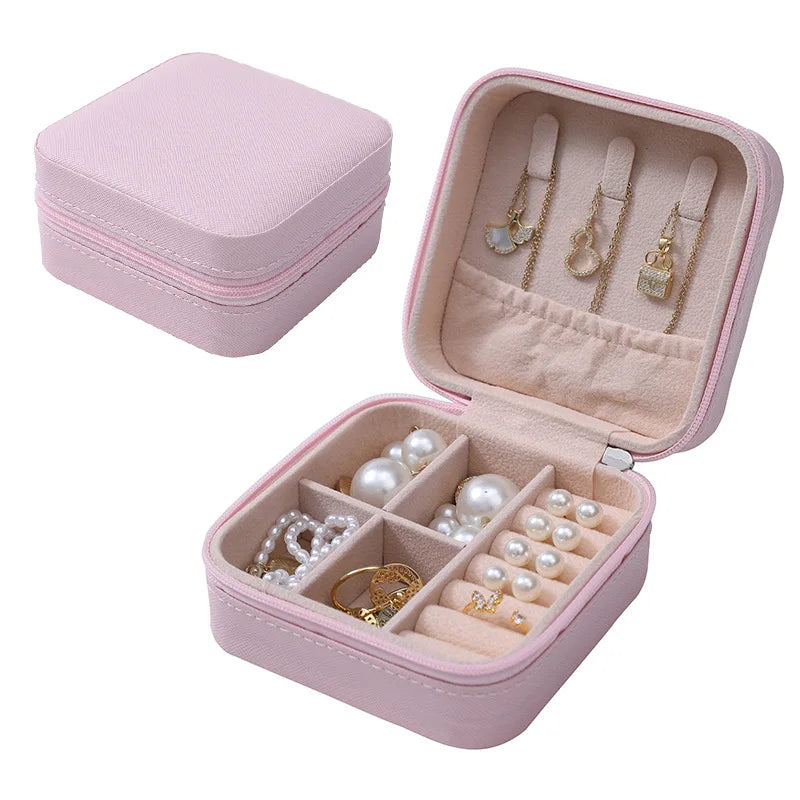 Boîte à bijoux Simple, vente en gros, boîte de rangement Portable pour bagues, colliers, boucles d'oreilles, clous d'oreilles, organisateur de bijoux, vente en gros