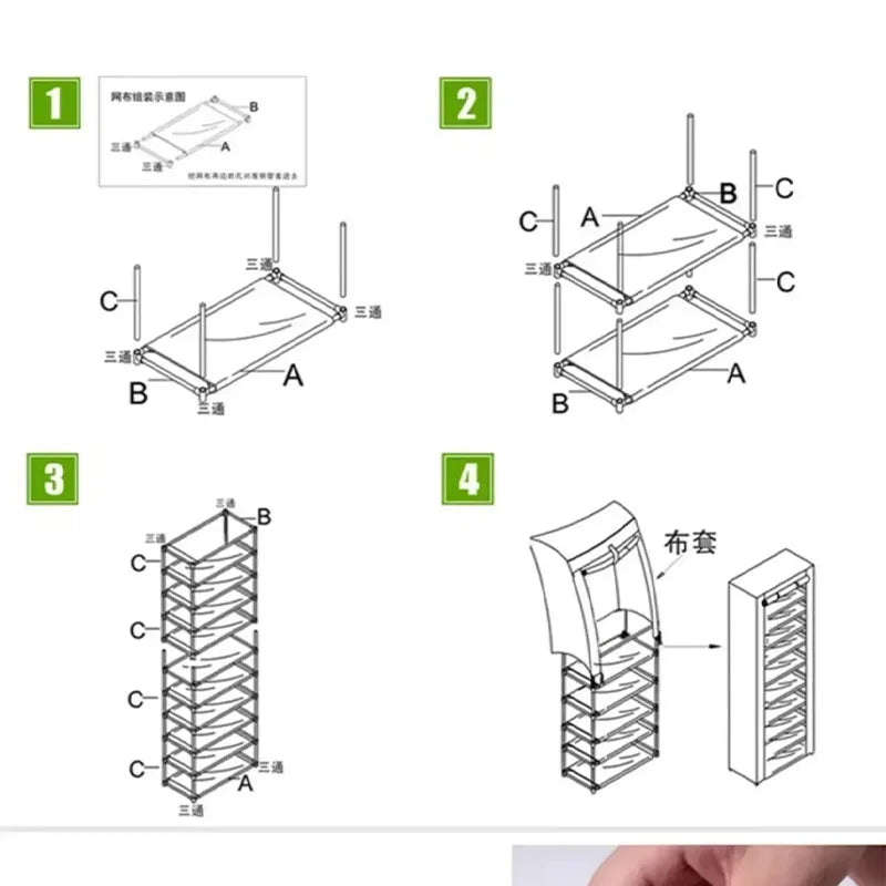 Meuble à chaussures minimaliste et économique, à plusieurs niveaux, pour salon ou entrée