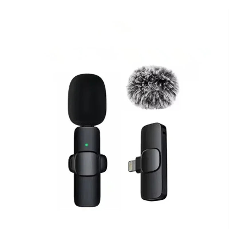 Wireless Lavalier Microphone Mini USB-C Noise Reduction for iPhone Android Live Streaming Interviews Portable Handheld Mic