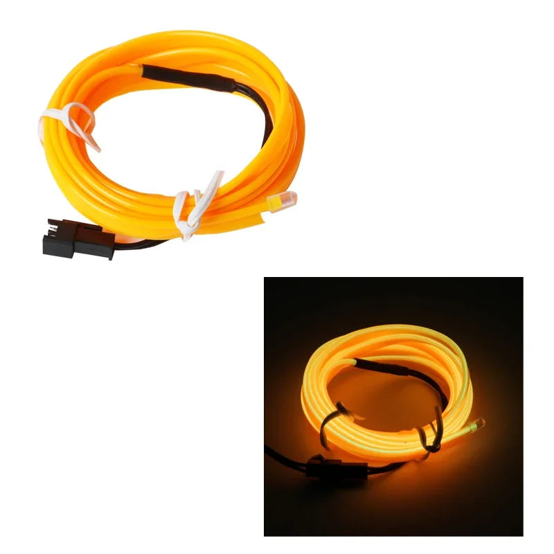 5m Car Interior Atmosphere Lighting LED Strip 5V DIY Flexible EL Cold Light Line Tube With USB Auto Decoration Ambient Lamp