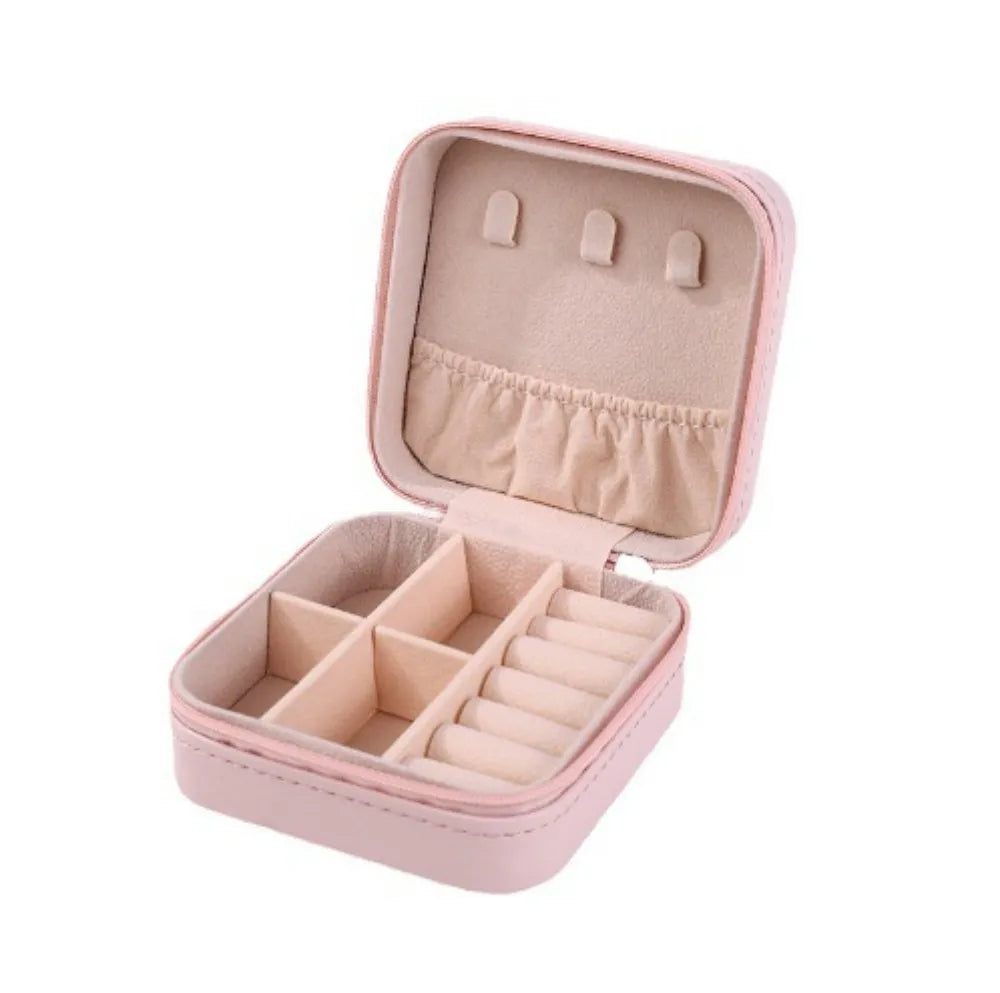 Portable Jewelry Storage Box Home Travel Earrings Necklace Ring Jewelry Box Mini Layered Jewelry Display Case
