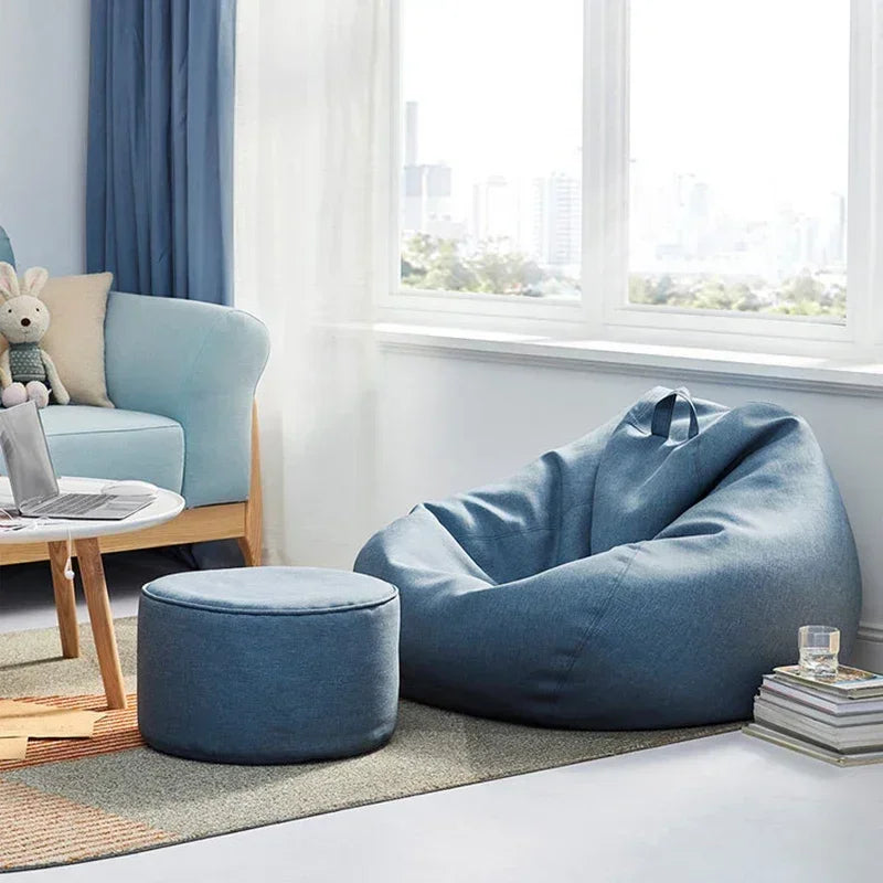 OTAUTAU rempli 70 cm pouf canapé avec remplissage grand coton lin paresseux pouf chambre chaise bouffée Relax salon canapé DD002