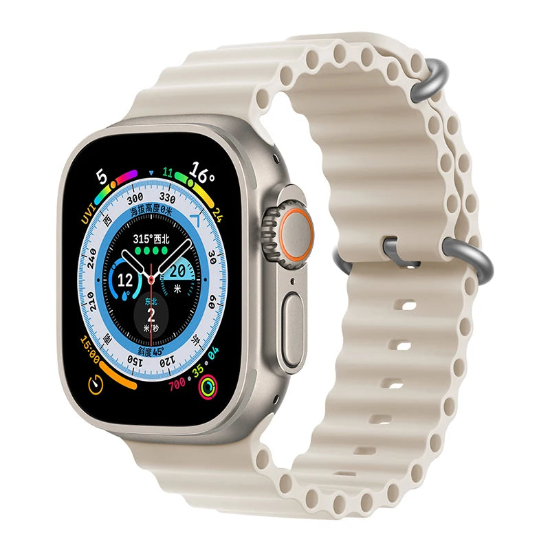 Bracelet océan en Silicone pour bracelets de montre Apple 45mm 46mm 40mm Ultra 2 49mm 44mm 41mm 38-42mm bracelet de sport série 10 9 8 7 6 5 4 SE