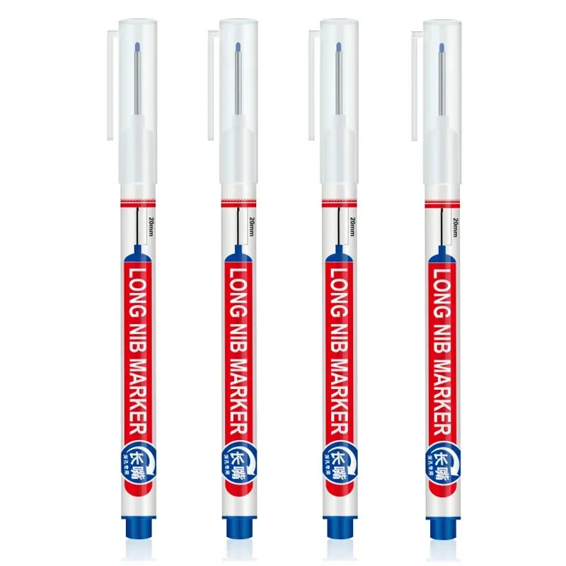 Marqueurs à tête de pointe longue pour stylo perforateur en métal, étanche, salle de bains, décoration du bois, multi-usages, 4 pièces/ensemble 20mm