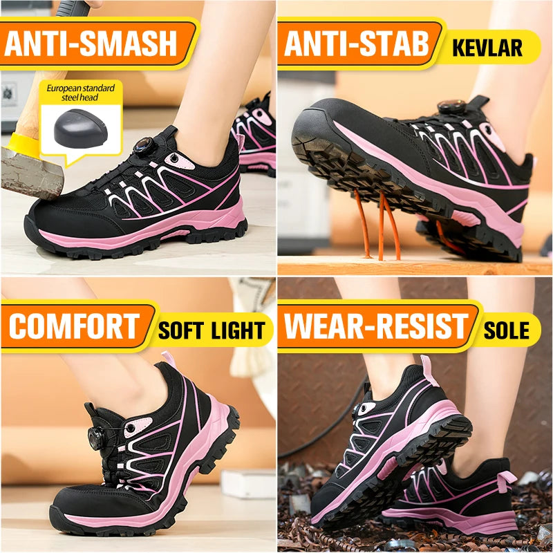 Chaussures de sécurité de travail pour hommes, baskets de protection légères, chaussures légères pour femmes, respirantes, Anti-perforation