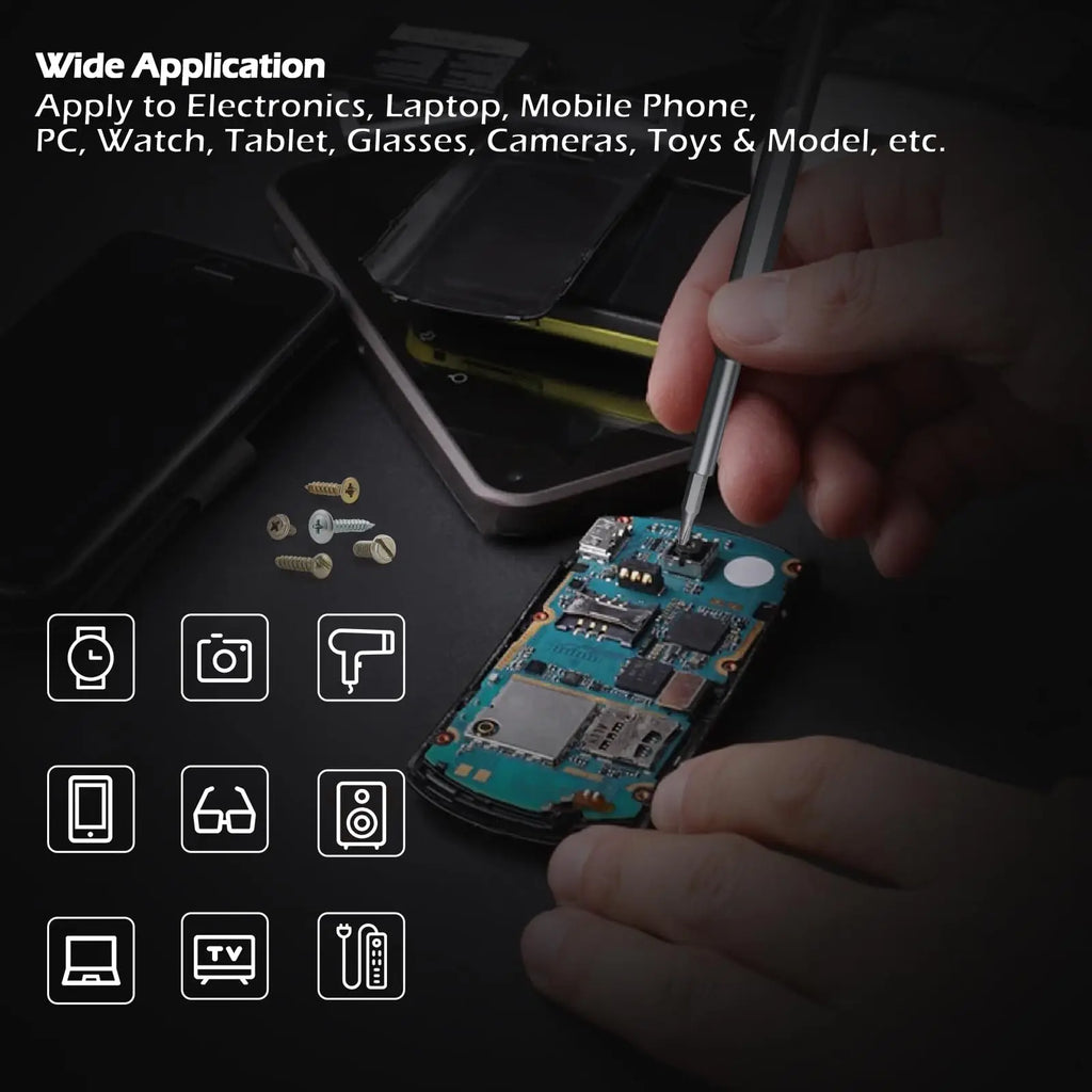Jeu de tournevis de précision 25 en 1 Phillips, Torx, hexagonaux, plats et magnétiques pour iPhone, PC, montre, appareil photo et lunettes