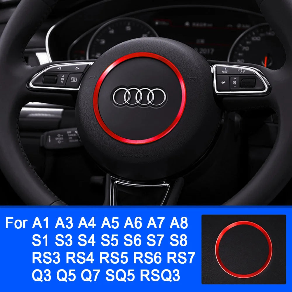 Autocollant de décoration de volant de voiture, pour Audi A1 A3 A4 A5 A6 A7A8 Q3 Q5 Q7 SQ5 S1 S3 S4 S5 S6 S7 S8 RS3 RS5 RS6