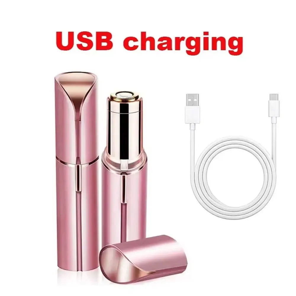 Removedor De Vello Eléctrico En Forma De Lápiz Labial Portátil Para Mujeres, Depilación Facial Indolora Y Efectiva, Herramie