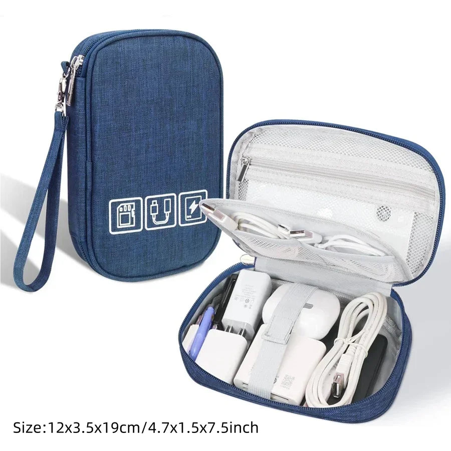 Sac de rangement de câbles étanche, organisateur d'accessoires électroniques numériques, étui de rangement de câbles de voyage Portable pour chargeur de câbles