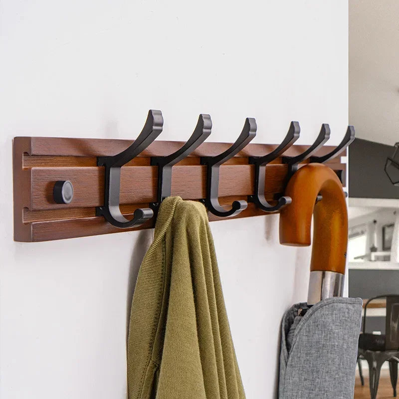Meubles de chambre de style nordique : porte-manteau, cintres, crochets pour vêtements, porte-chapeaux en bambou, crochet mural.