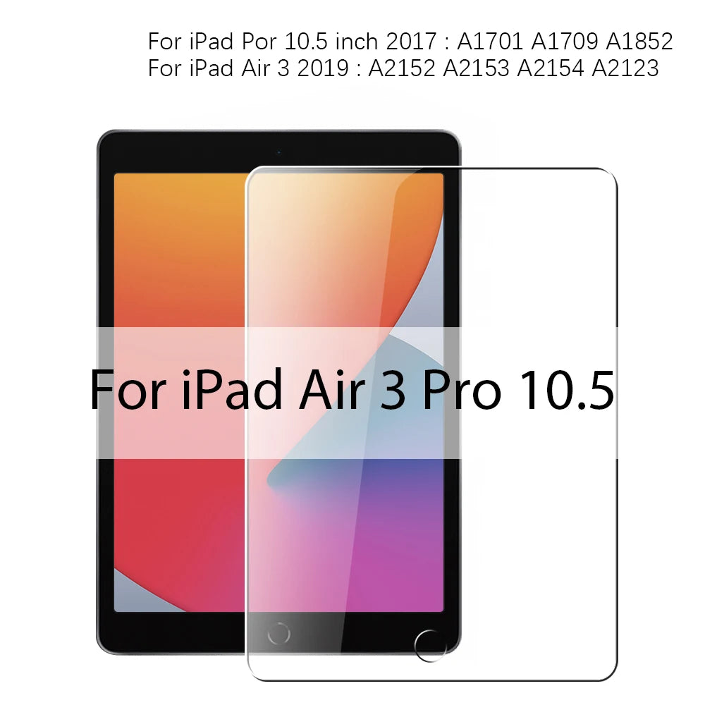 Protection d'écran en verre trempé pour Apple iPad Pro 12,9", 11", 9,7", 10,2" et 10,9", Air 4, 5, Mini 6 (5e, 6e, 7e, 8e, 9e et 10e générations) - Film protecteur